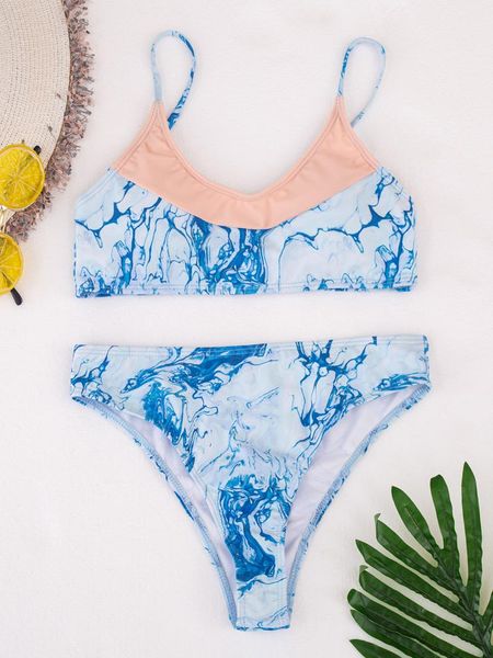 women's swimwear stitching printed split sling swimsuit bikini set summer beachwear 2 piece sets womens, White;black
women's swimwear stitching printed split sling swimsuit bikini set summer beachwear 2 piece sets womens, White;black