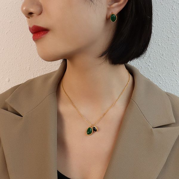 green black agate design 40+5cm long necklaces & pendants with tassel french ins fashion quality necklace, Silver
green black agate design 40+5cm long necklaces & pendants with tassel french ins fashion quality necklace, Silver