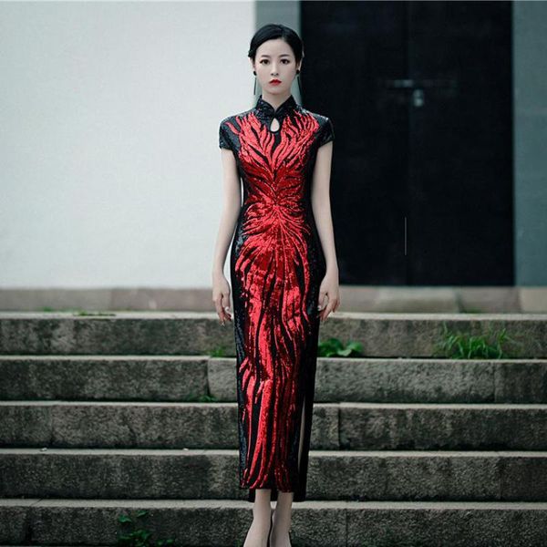ethnic clothing lady banquet party dress gown satin vintage button chinese style qipao bling sequins cheongsam mandarin collar vestidos, Red
ethnic clothing lady banquet party dress gown satin vintage button chinese style qipao bling sequins cheongsam mandarin collar vestidos, Red
