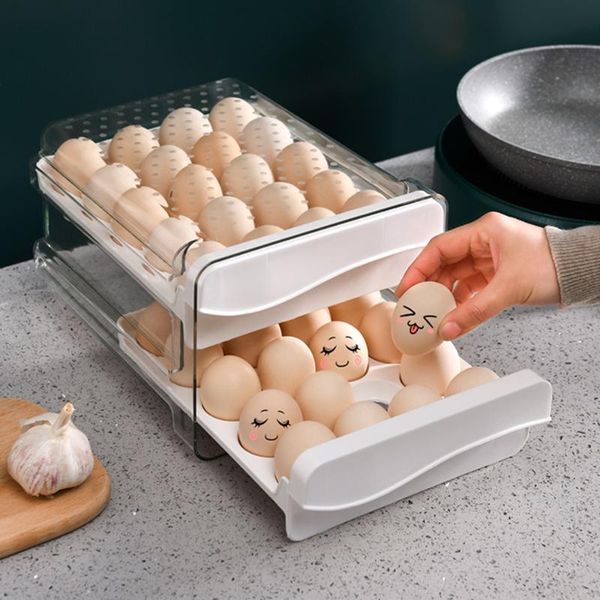 storage bottles & jars egg box double layer 40 grid large capacity drawer holder with lid preservation case for refrigerator
storage bottles & jars egg box double layer 40 grid large capacity drawer holder with lid preservation case for refrigerator