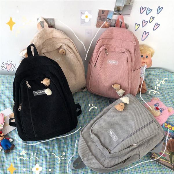 school bags 2021 stripe cute corduroy woman backpack schoolbag for teenage girls luxury harajuku female fashion bag student lady book pack
school bags 2021 stripe cute corduroy woman backpack schoolbag for teenage girls luxury harajuku female fashion bag student lady book pack