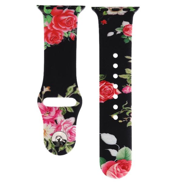 watch bands 38/40mm silicone strap floral flower waterproof band replacement bracelet wrist 42/44mm rubber watchband unisex, Black;brown 
watch bands 38/40mm silicone strap floral flower waterproof band replacement bracelet wrist 42/44mm rubber watchband unisex, Black;brown