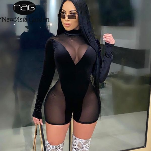 newasia black romper velour mesh see through bodycon jumpsuit v neck bodysuit long sleeve women club sheer velvet playsuits 210413, Black;white
newasia black romper velour mesh see through bodycon jumpsuit v neck bodysuit long sleeve women club sheer velvet playsuits 210413, Black;white
