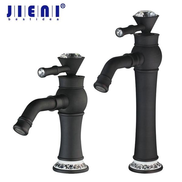 bathroom sink faucets jieni black 360 swivel basin faucet lavatory tap ceramic base counterrotated tall diamond handle mixer 
bathroom sink faucets jieni black 360 swivel basin faucet lavatory tap ceramic base counterrotated tall diamond handle mixer