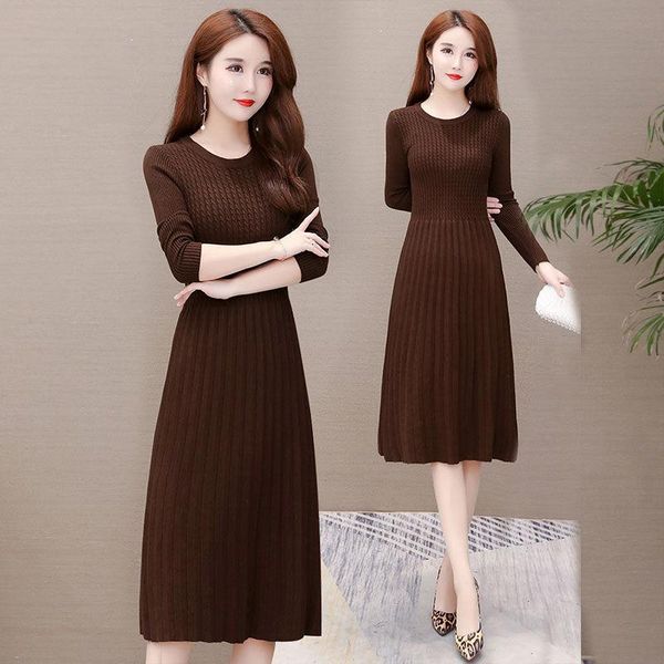 casual dresses women 2021 spring autumn slim sweater dress female o-neck warm elegant long sleeve knitted a-line vestidos g664, Black;gray
casual dresses women 2021 spring autumn slim sweater dress female o-neck warm elegant long sleeve knitted a-line vestidos g664, Black;gray