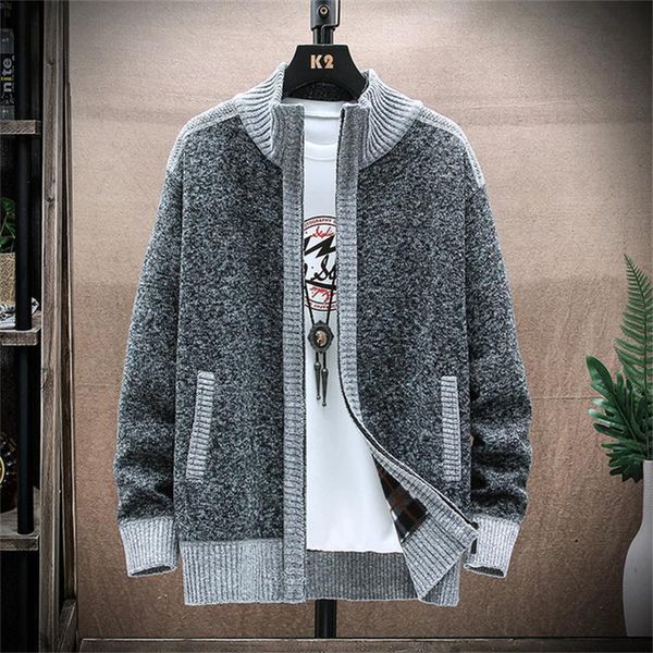 men's sweaters 2021 fall/winter plus size sweater coat stand collar cardigan sports jacket, White;black
men's sweaters 2021 fall/winter plus size sweater coat stand collar cardigan sports jacket, White;black
