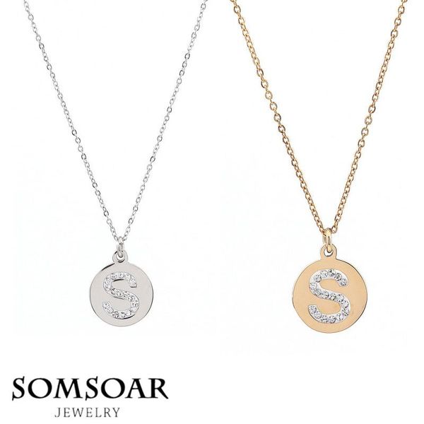 pendant necklaces stainless steel round tiny initial letter s necklace personalization charm with link chain gift 10pcs/lot, Silver
pendant necklaces stainless steel round tiny initial letter s necklace personalization charm with link chain gift 10pcs/lot, Silver