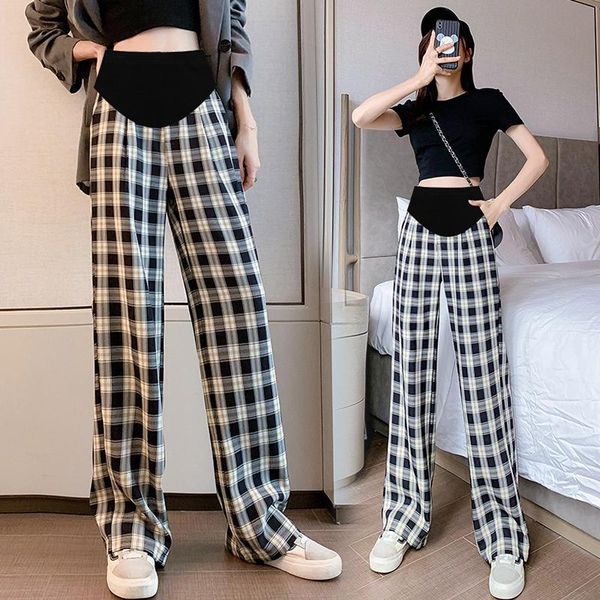 965# summer thin plaid cotton linen maternity full long pants wide leg loose adjustable belly for pregnant women pregnancy bottoms, White
965# summer thin plaid cotton linen maternity full long pants wide leg loose adjustable belly for pregnant women pregnancy bottoms, White