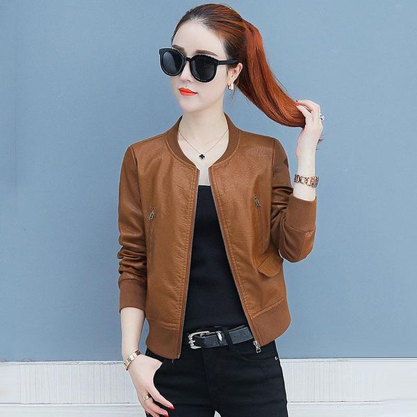 women's leather & faux womens shearling jackets and coats ladies short slim soft biker jacket female pu clothing, Black
women's leather & faux womens shearling jackets and coats ladies short slim soft biker jacket female pu clothing, Black