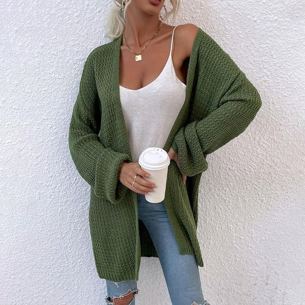 women's knits & tees fashion loose casual knit mid-length cardigan solid color long-sleeved sweater s/ / l/ xl for autumn, White
women's knits & tees fashion loose casual knit mid-length cardigan solid color long-sleeved sweater s/ / l/ xl for autumn, White