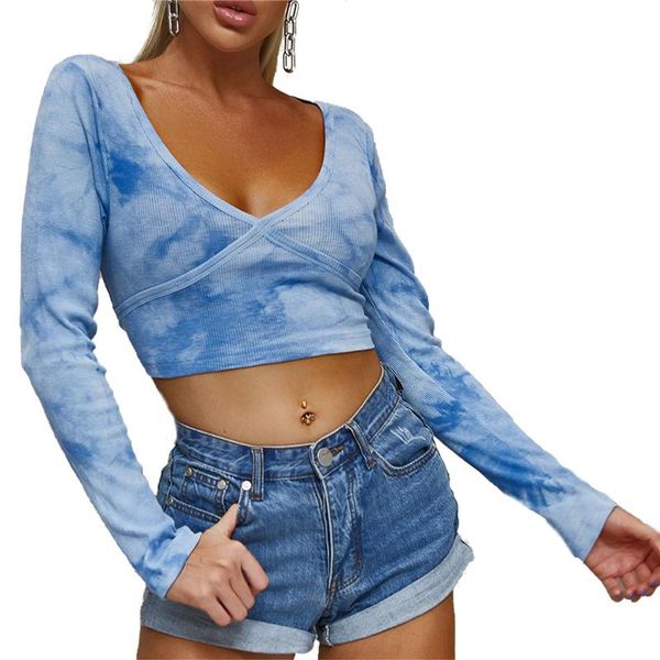 women's t-shirt 2021 women ladies fashion long sleeve tie-dye crop stylish v neck slim skinny casual spring summer t-shirts tees, White
women's t-shirt 2021 women ladies fashion long sleeve tie-dye crop stylish v neck slim skinny casual spring summer t-shirts tees, White
