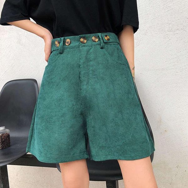 women's shorts autumn winter corduroy straight casual pockets loose streetwear short feminino trousers c7787, White;black
women's shorts autumn winter corduroy straight casual pockets loose streetwear short feminino trousers c7787, White;black