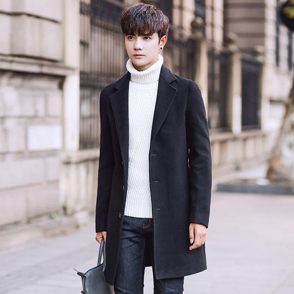 men's wool & blends coat men winter jacket casacos casual double breated slim long abrigos para hombre mens overcoat, Black
men's wool & blends coat men winter jacket casacos casual double breated slim long abrigos para hombre mens overcoat, Black