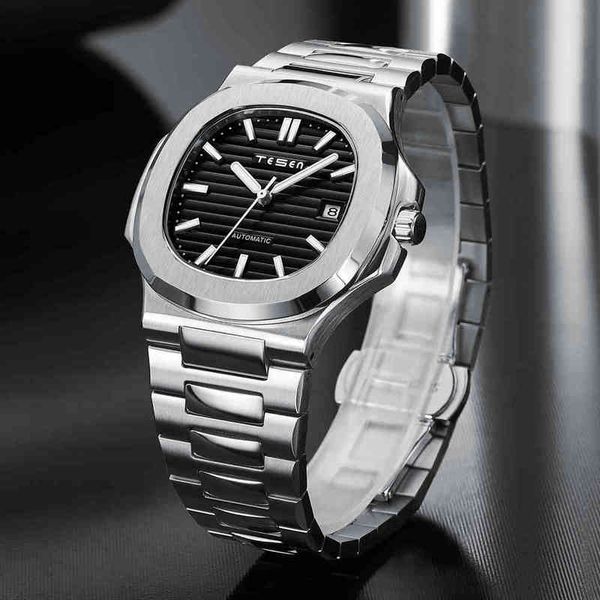 men mechanical watches new automatic luxury mark 316l rvs business waterproof 50m watches aaa tesen nautilus, Slivery;brown
men mechanical watches new automatic luxury mark 316l rvs business waterproof 50m watches aaa tesen nautilus, Slivery;brown