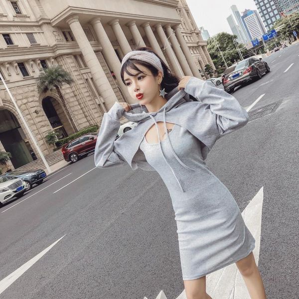 casual dresses 2021 autumn fashion brands women's clothing long sleeve dress hooded vetement femme gray bodycon solid female, Black;gray
casual dresses 2021 autumn fashion brands women's clothing long sleeve dress hooded vetement femme gray bodycon solid female, Black;gray