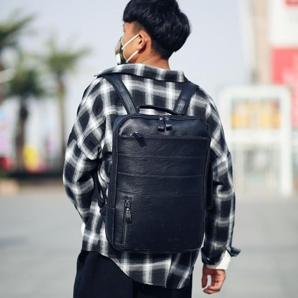 backpack waterproof pu leather shoulder men's retro casual business lapbags for schoolbag travel sports
backpack waterproof pu leather shoulder men's retro casual business lapbags for schoolbag travel sports