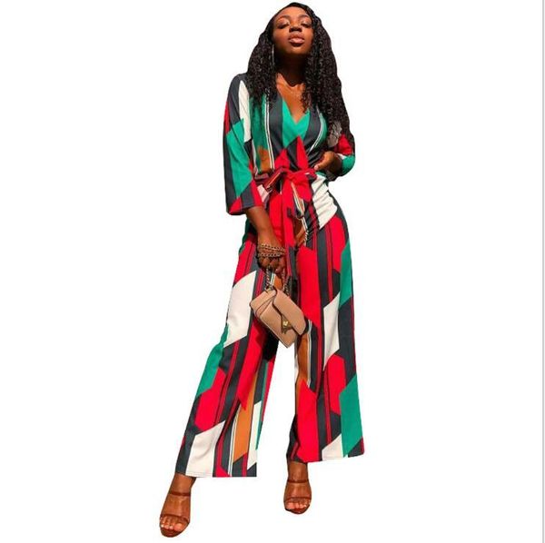 women's jumpsuits & rompers colorful striped print casual playsuits african v-neck sashes long patchwork women sleeve party loose jumps, Black;white
women's jumpsuits & rompers colorful striped print casual playsuits african v-neck sashes long patchwork women sleeve party loose jumps, Black;white