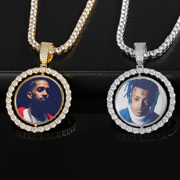 pendant necklaces hip hop memory rotatable double sided round po with zircon inlaid chaoren hip po frame necklace, Silver
pendant necklaces hip hop memory rotatable double sided round po with zircon inlaid chaoren hip po frame necklace, Silver