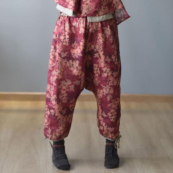 vintage print floral wide leg women capris linen elastic waist summer pockets female loose harem, Black;white
vintage print floral wide leg women capris linen elastic waist summer pockets female loose harem, Black;white
