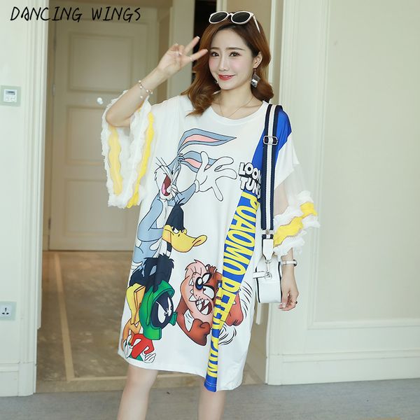 casual dresses summer cartoon print t shirt plus size loose flare sleeve mesh patchwork long dress dsa9, Black;gray
casual dresses summer cartoon print t shirt plus size loose flare sleeve mesh patchwork long dress dsa9, Black;gray