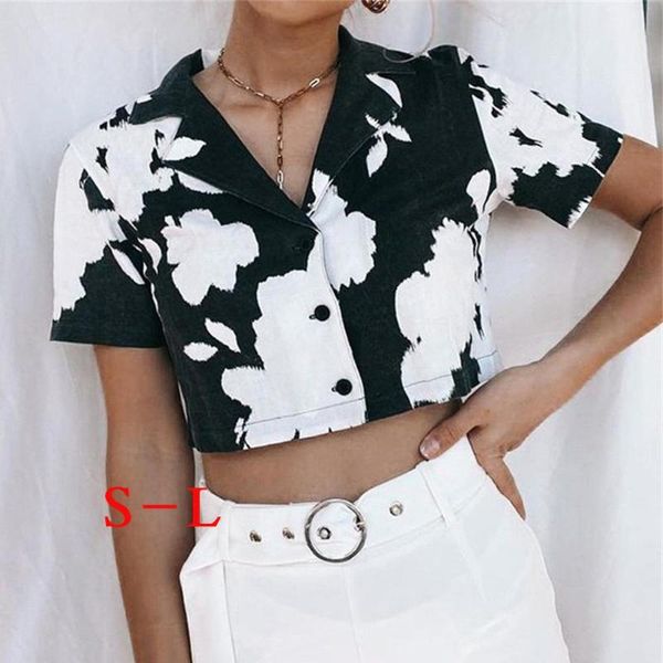 fashion women short sleeve tie-dye printed turn-down collar button shirts camisetas manga corta mujer f@ women's blouses &, White
fashion women short sleeve tie-dye printed turn-down collar button shirts camisetas manga corta mujer f@ women's blouses &, White