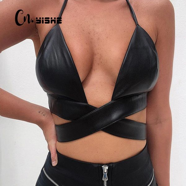 cnyishe halter backless caims women camisole deep v-neck bandage hollow out crop female blusas streetwear korean style 210419, White
cnyishe halter backless caims women camisole deep v-neck bandage hollow out crop female blusas streetwear korean style 210419, White