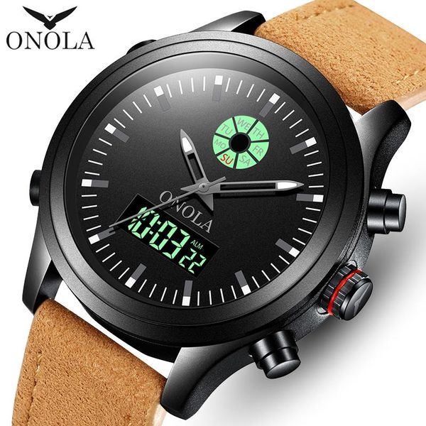 wristwatches 2021 onola men quartz watch fashion luxury analog digital dual display watches mens waterproof wristwatch relogio masculino, Slivery;brown
wristwatches 2021 onola men quartz watch fashion luxury analog digital dual display watches mens waterproof wristwatch relogio masculino, Slivery;brown