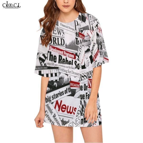 cloocl 2021 summer women's t-shirt newspaper picture 3d print fashion women short sleeve loose tee, White
cloocl 2021 summer women's t-shirt newspaper picture 3d print fashion women short sleeve loose tee, White