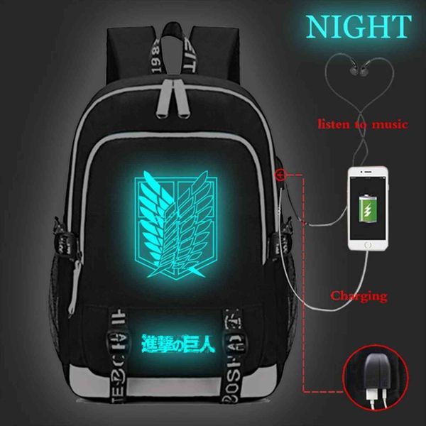 attack on titan luminous usb charging backpack school bags fashion schoolbag students boys girls rucksack
attack on titan luminous usb charging backpack school bags fashion schoolbag students boys girls rucksack