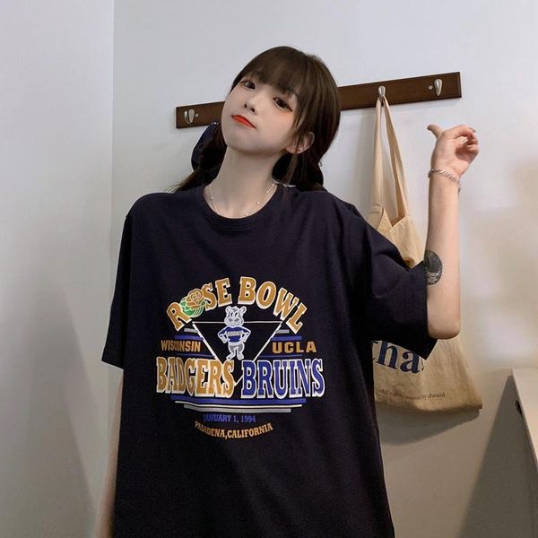 women's t-shirt summer style korean loose bear short-sleeved harajuku shirts for women, White
women's t-shirt summer style korean loose bear short-sleeved harajuku shirts for women, White