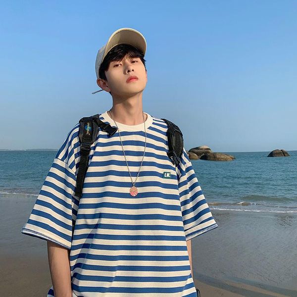men's t-shirts striped short sleeve t-shirt summer fashion brand casual loose 5 / sleeves japanese simple literary style trendy, White;black
men's t-shirts striped short sleeve t-shirt summer fashion brand casual loose 5 / sleeves japanese simple literary style trendy, White;black