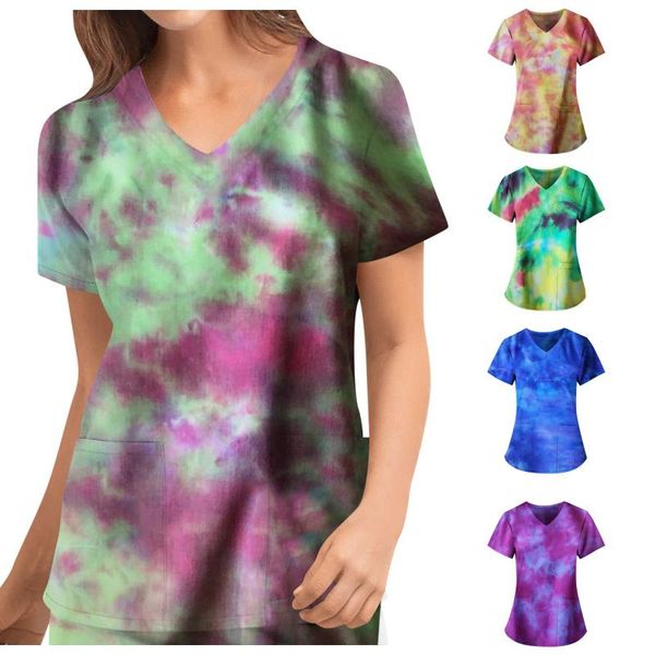 women's t-shirt 2021 women t-shirts tie-dye print short sleeve v-neck work uniform color pocket harajuku mujer camisetas tshirts, White
women's t-shirt 2021 women t-shirts tie-dye print short sleeve v-neck work uniform color pocket harajuku mujer camisetas tshirts, White