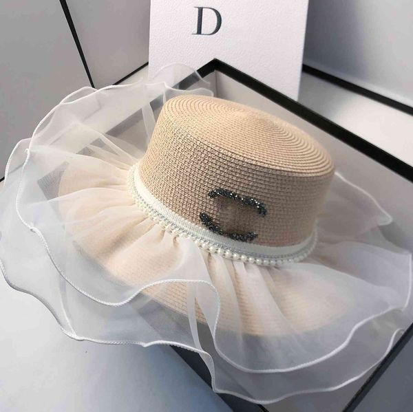 summer new small fragrance drill straw hat beach play sunscreen big brim hat pearl mesh lace hat, Black;white
summer new small fragrance drill straw hat beach play sunscreen big brim hat pearl mesh lace hat, Black;white