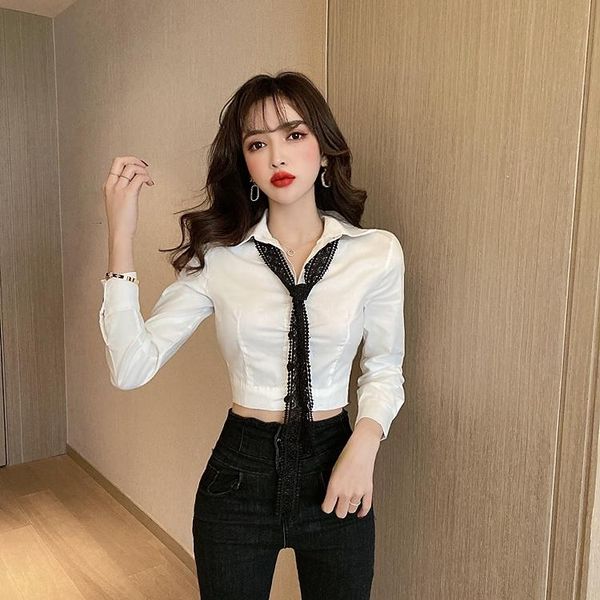 women's blouses & shirts autumn female temperament v-neck slim uniform gothic summer club women white mini shirt
women's blouses & shirts autumn female temperament v-neck slim uniform gothic summer club women white mini shirt