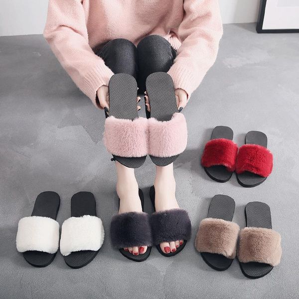 slippers women fashion fluffy faux fur plush spring autumn slides flip flops flat shoes, Black
slippers women fashion fluffy faux fur plush spring autumn slides flip flops flat shoes, Black