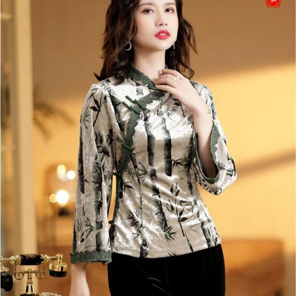 women's blouses & shirts 2021 spring and autumn fashion retro chinese style gold velvet long-sleeved temperament casual western blouse, White
women's blouses & shirts 2021 spring and autumn fashion retro chinese style gold velvet long-sleeved temperament casual western blouse, White