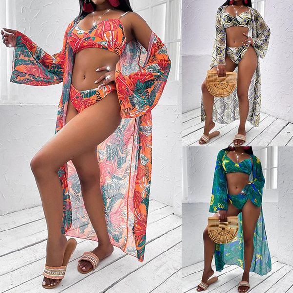 women's swimwear women printed split swimsuit set, deep v-neck backless bikini + panties perspective mesh cardigan, White;black
women's swimwear women printed split swimsuit set, deep v-neck backless bikini + panties perspective mesh cardigan, White;black