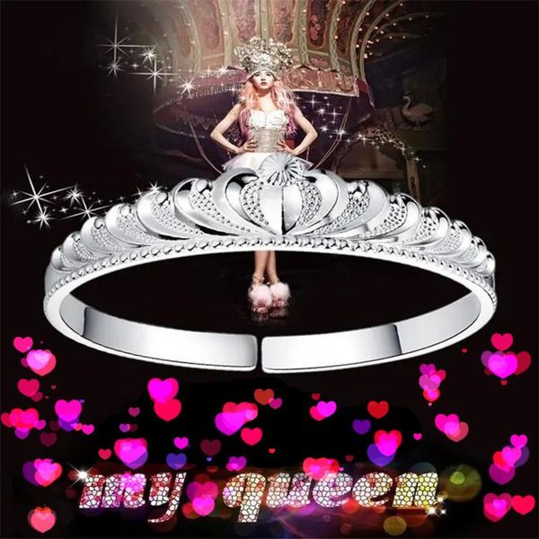 bangle silver bracelet s999 pure crown opening adjustable design jewelry valentine's day wedding party gift, Black
bangle silver bracelet s999 pure crown opening adjustable design jewelry valentine's day wedding party gift, Black