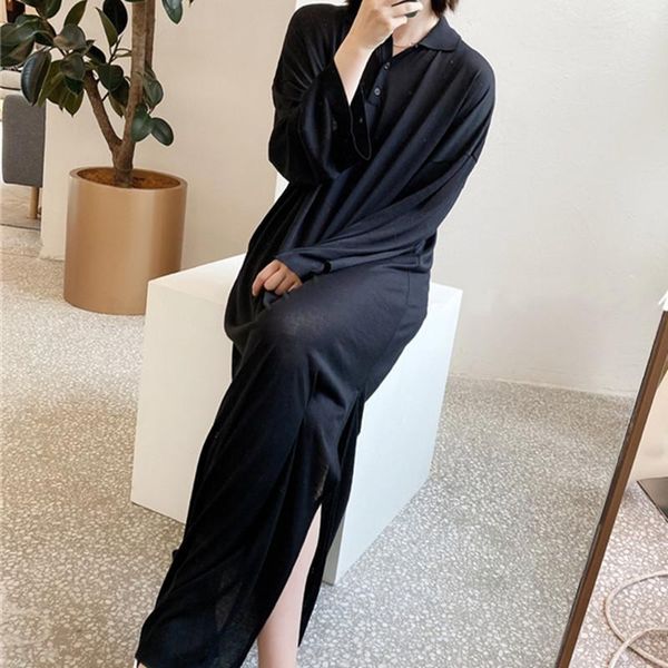 casual dresses women's thin dress long sleeve white gray black loose slpit 2021 turn-down collar midi, Black;gray
casual dresses women's thin dress long sleeve white gray black loose slpit 2021 turn-down collar midi, Black;gray