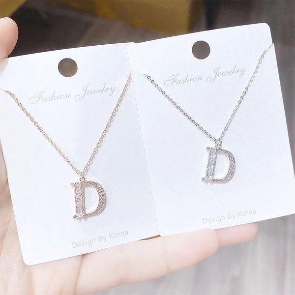 chains zircon necklace english letter d pendant korean clavicle chain female temperament all-match rose gold jewelry, Silver
chains zircon necklace english letter d pendant korean clavicle chain female temperament all-match rose gold jewelry, Silver