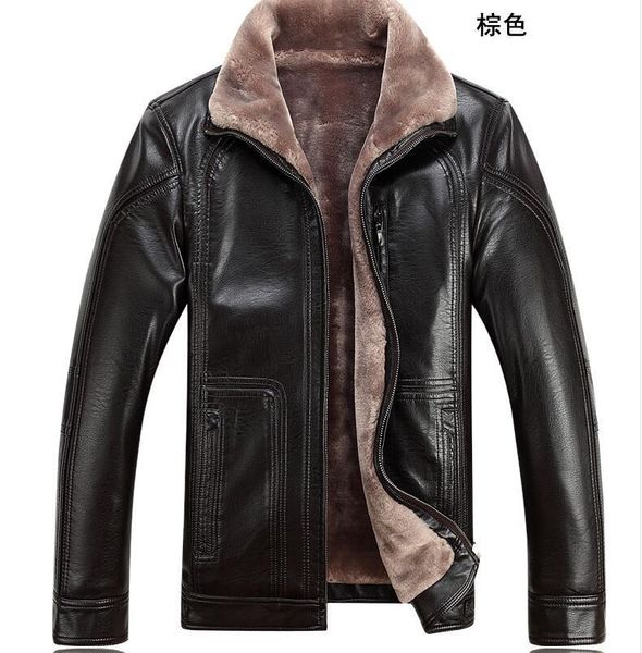 men's fur & faux m-4xl / spring fashion middle - aged pu leather coat with a of and wool thickened, Black
men's fur & faux m-4xl / spring fashion middle - aged pu leather coat with a of and wool thickened, Black