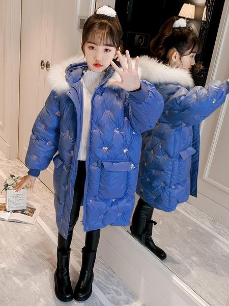 down coat jacket for girls winter 2021 white duck parka children's fashion blue pink long thickened warm soft 5-14 y, Blue;gray
down coat jacket for girls winter 2021 white duck parka children's fashion blue pink long thickened warm soft 5-14 y, Blue;gray