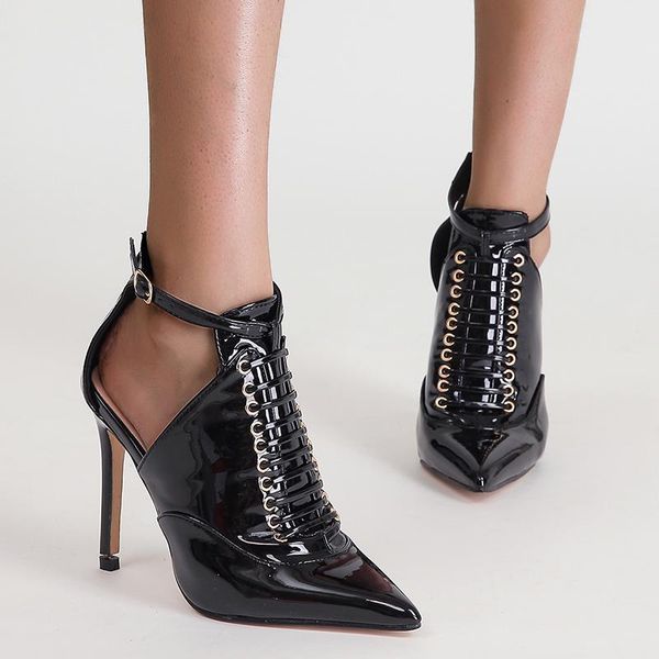 sandals female big size high heels women pointed toe thin shoes fashion buckle strap party ladies pumps, Black
sandals female big size high heels women pointed toe thin shoes fashion buckle strap party ladies pumps, Black