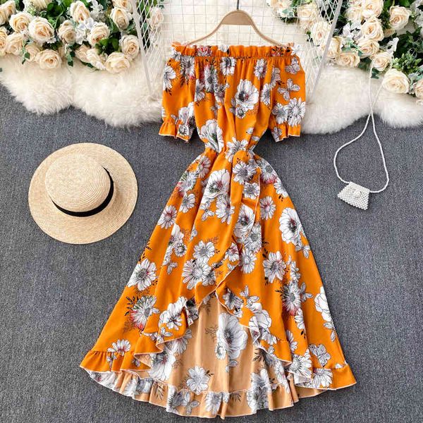 dresses bohemian vacation beach irregular dress women slash neck short sleeve high waist ruffle vestidos female spring summer, Black;gray
dresses bohemian vacation beach irregular dress women slash neck short sleeve high waist ruffle vestidos female spring summer, Black;gray