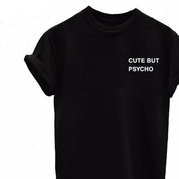cute but womens t shirts psycho letter print shirt women short sleeve o neck loose summer fashion tee, White
cute but womens t shirts psycho letter print shirt women short sleeve o neck loose summer fashion tee, White
