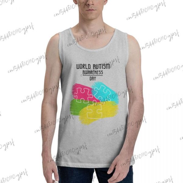 men' tank sport musculation art style world autism awareness pure cotton men gym clothing, White;black
men' tank sport musculation art style world autism awareness pure cotton men gym clothing, White;black