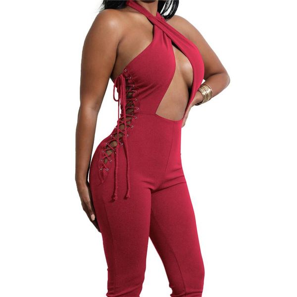 women's jumpsuits & rompers eyelet lace-up deep v 2021 summer women backless sleeveless jumpsuit 6 colors solid casual nightclub romper, Black;white
women's jumpsuits & rompers eyelet lace-up deep v 2021 summer women backless sleeveless jumpsuit 6 colors solid casual nightclub romper, Black;white