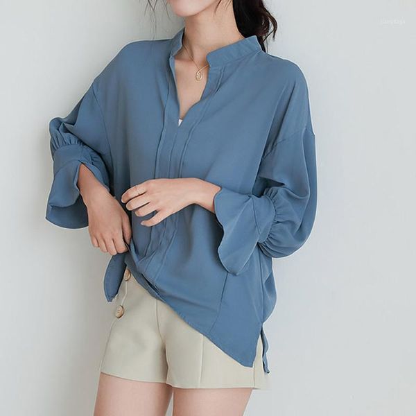 fashion elegant v neck chiffon shirt women blouse business office lady 3/4 sleeved lantern sleeve shirts women's blouses &, White
fashion elegant v neck chiffon shirt women blouse business office lady 3/4 sleeved lantern sleeve shirts women's blouses &, White