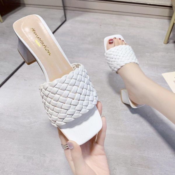 slippers leather braided high heel sandals women runway party shoes woman cross wove folds mules thin, Black
slippers leather braided high heel sandals women runway party shoes woman cross wove folds mules thin, Black