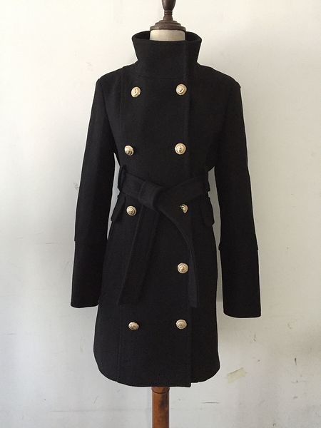 women's personality original design double-breasted metal buckle woolen coat slim long jacket 5jdb, Black;brown
women's personality original design double-breasted metal buckle woolen coat slim long jacket 5jdb, Black;brown